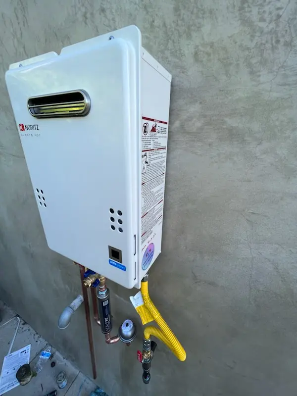 Tankless water heater installation for Stanchfield homes